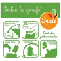 Pack de 3 gourdes Squiz Sophie la Girafe + 1 embout en silicone