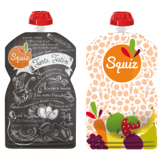 Pack de 2 gourdes Squiz réutilisables Fruits couleurs