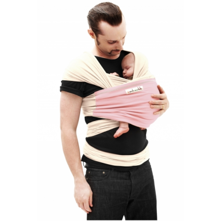 Écharpe de portage JPMBB Originale Ecru poche Rose Lumière