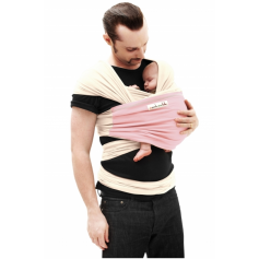 Écharpe de portage JPMBB Originale Ecru poche Rose Lumière