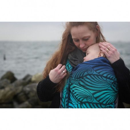 Ring Sling Yaro Dandy Aqua Grad Black Wool Blend