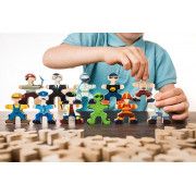 Set de 16 personnages Flockmen en bois naturel + pack autocollants