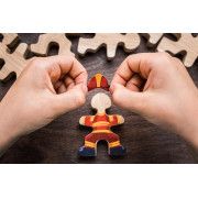 Set de 16 personnages Flockmen en bois naturel + pack autocollants