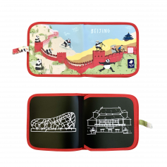 Cahier à craies Cities of Wonder Pekin Jaq Jaq Bird 8 pages réutilisables