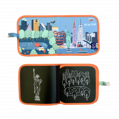 Cahier à craies Cities of Wonder New York Jaq Jaq Bird 8 pages réutilisables
