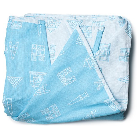 Echarpe de portage Jacquard Momes de Paris Turquoise de Neobulle