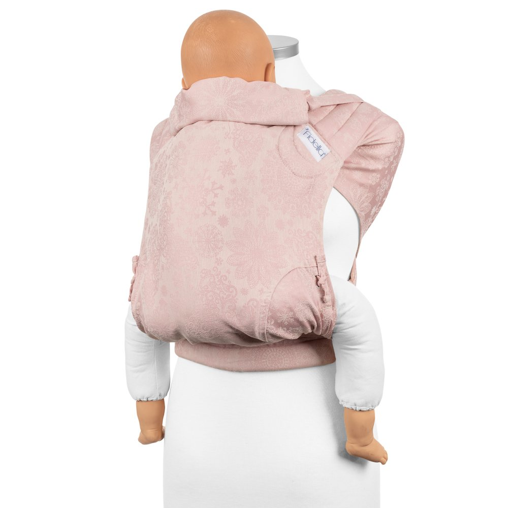 Porte bebe a nouer Fly Tai Iced Butterfly Rose Poudre Toddler Porte bebe asiatique Mei Tai Fidella Fid FT TS 2150 Bebeluga