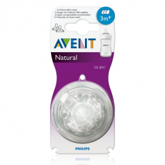 Lot de 2 tétines Natural 3 mois+ Philips AVENT