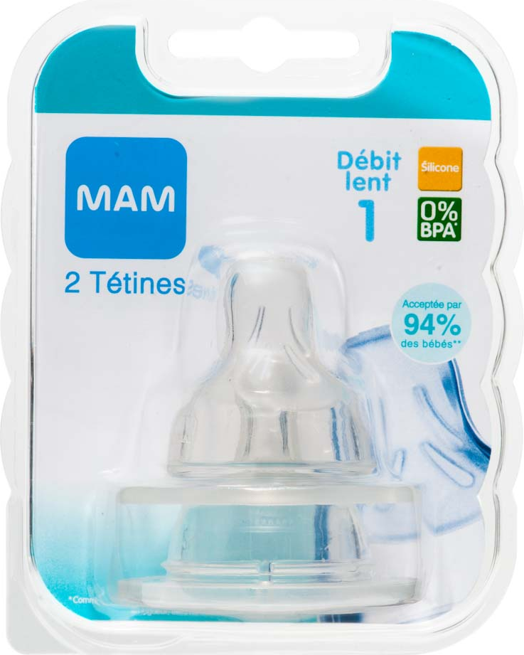 Lot de 2 tétines MAM débit 1 (lent) Definitive MAM MAM222 Bébéluga