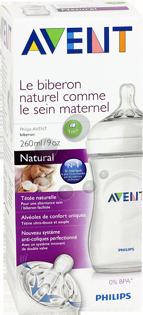 Avent Biberon Naturel En Plastique 260ml – Bébé Classique