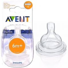 Lot de 2 tétines Classic 6 mois+ (débit rapide) Philips AVENT