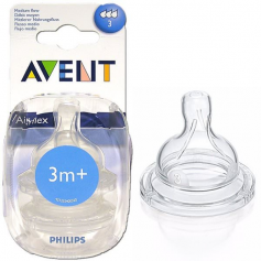 Lot de 2 tétines Classic 3 mois+ (débit moyen) Philips AVENT