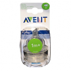 Lot de 2 tétines Classic 1 mois+ (débit lent) Philips AVENT