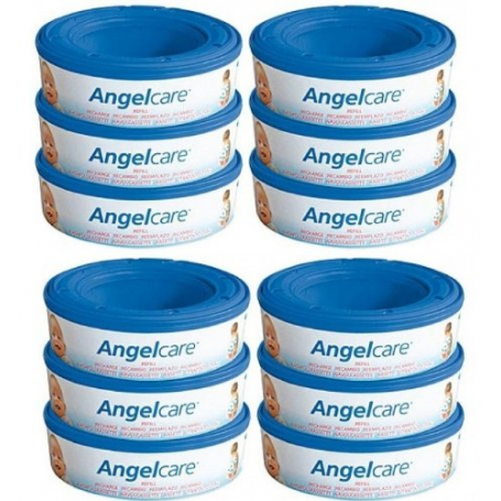 Méga Pack de 12 recharges pour poubelle à couche Angelcare