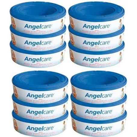 Angelcare Lot de 8 cassettes de recharge pour poubelle à couches Comfort  Plus