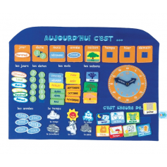 Panneau Calendrier "Horloge Bleu"