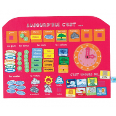 Panneau Calendrier "Horloge rose"