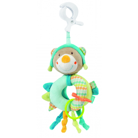 Hochet pince-clip d'activités Ours Pif de Babysun