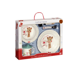 Mon coffret repas Sophie la girafe mélaminé Rose (version Kiwi)