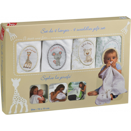 Set de 4 langes Sophie la Girafe