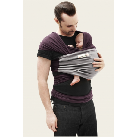 Écharpe de portage JPMBB Originale Prune, Gris Clair