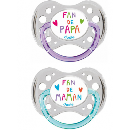 Lot de 2 sucettes 18m+ "Duo Fan" silicone Dodie