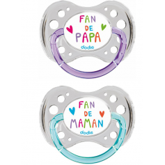 Lot de 2 sucettes 18m+ "Duo Fan" silicone Dodie