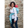 Echarpe de portage Jacquard Labyrinthe Turquoise de Neobulle