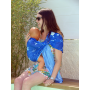Porte-bébé sling Sukkiri Bleu avec étoiles blanches