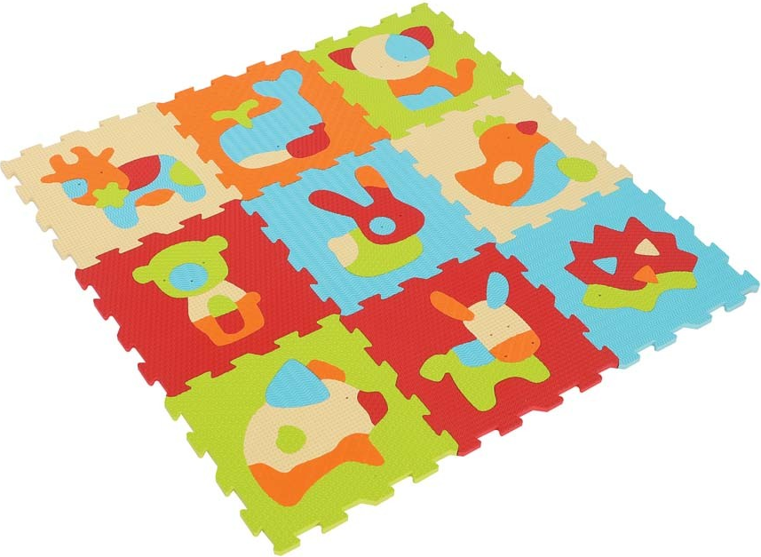 Tapis enfant en mousse dalles motif Animaux de Ludi - Definitive