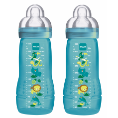 Lot de 2 biberons MAM 330ml Bleu (6m+)