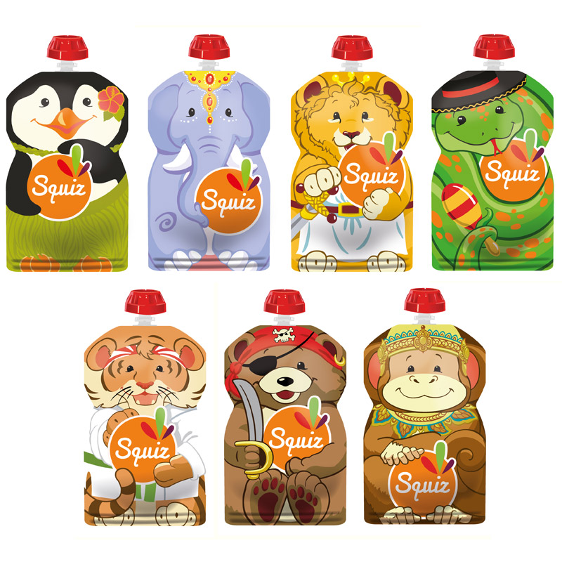 Pack De 7 Gourdes Squiz Reutilisables Gourdes Reutilisables Squiz Squiz Bebeluga