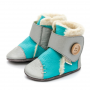 Bottines fourrées Liliputi Snowflake Turquoise Gris