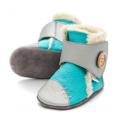 Bottines fourrées Liliputi Snowflake Turquoise Gris