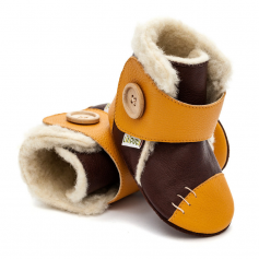 Bottines fourrées Liliputi Snowflake Moutarde