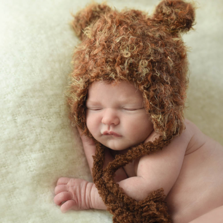 Bonnet en crochet Ours Brun Huggalugs