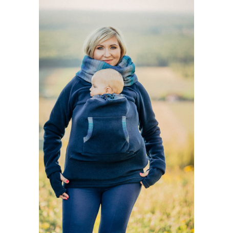 Sweat de portage Navy Blue Little Herringbone Illusion