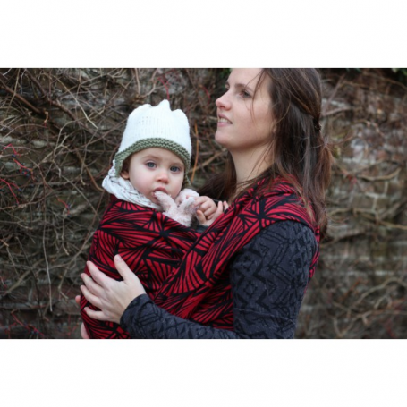Ring Sling Yaro Magnetic Contra Red Black Hemp Wool