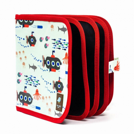 Cahier à craies Submarine Jaq Jaq Bird 8 pages réutilisables