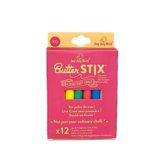 Boite de 12 craies ButterStix Colorées + porte craie Jaq Jaq Bird